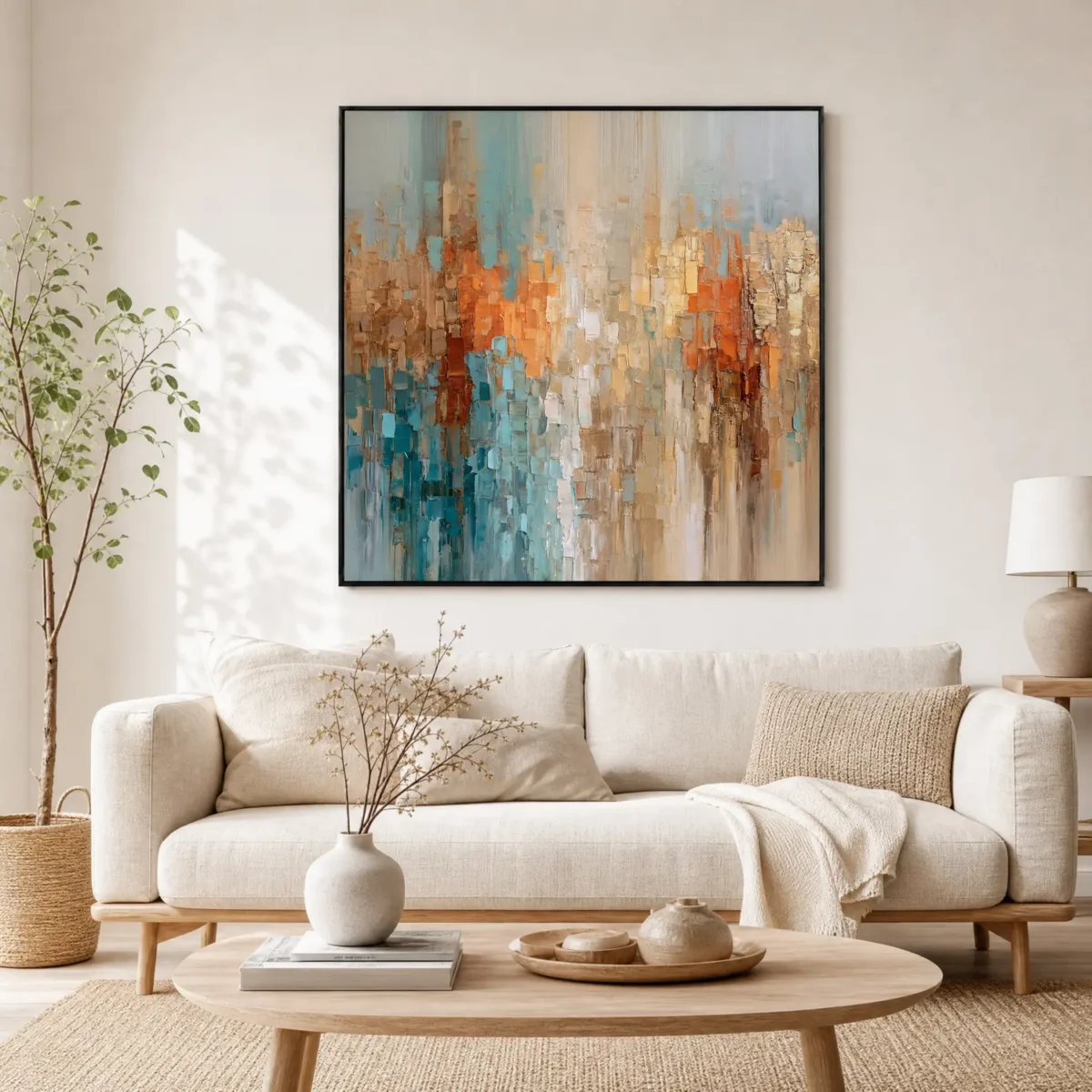 S045 | Ochre Field – Textured Abstract Wall Art