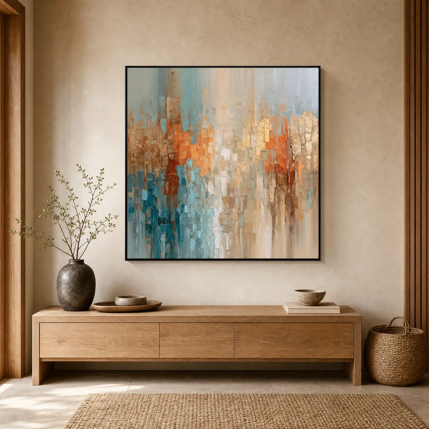 S045 | Ochre Field – Textured Abstract Wall Art