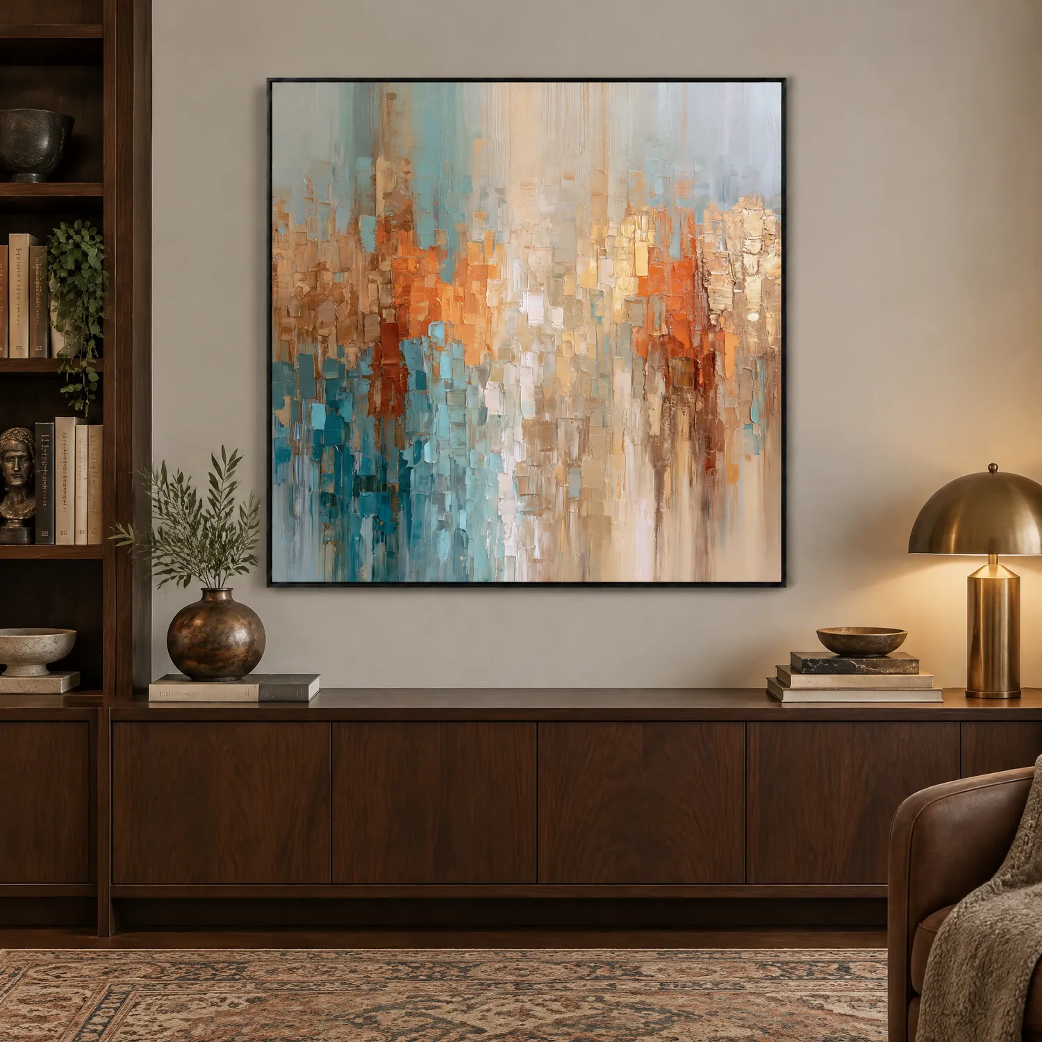 S045 | Ochre Field – Textured Abstract Wall Art