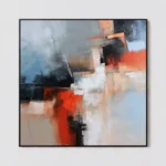 S037 | Off Axis – Black Red Abstract Wall Art