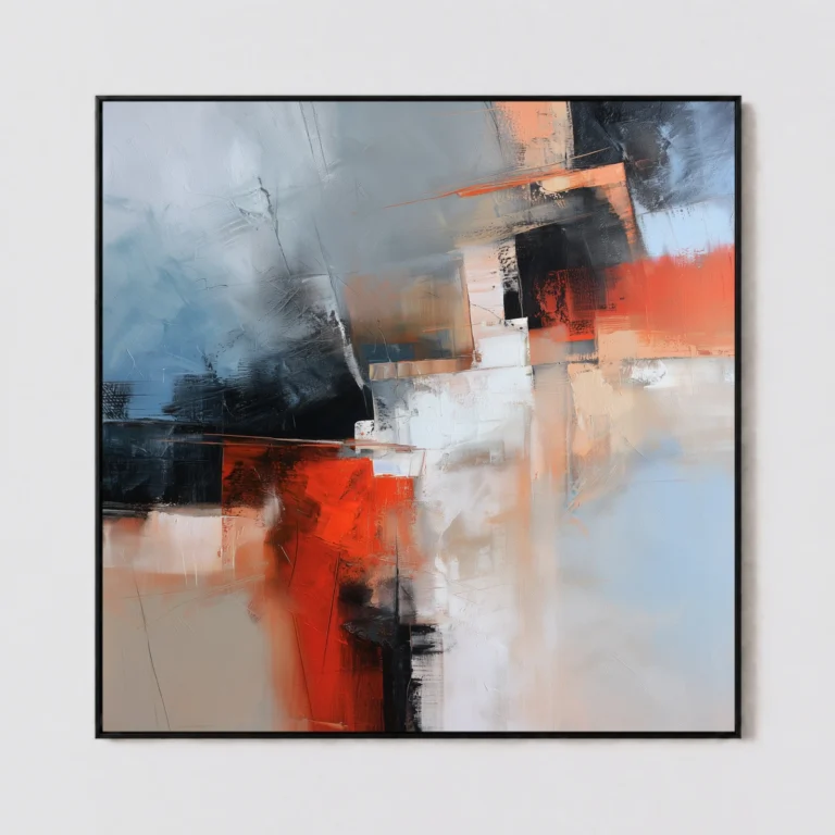S037 | Off Axis – Black Red Abstract Wall Art
