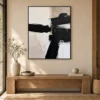 P112 | Offset Blocks – Black and White Abstract Wall Art
