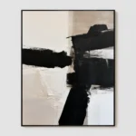 P112 | Offset Blocks – Black and White Abstract Wall Art
