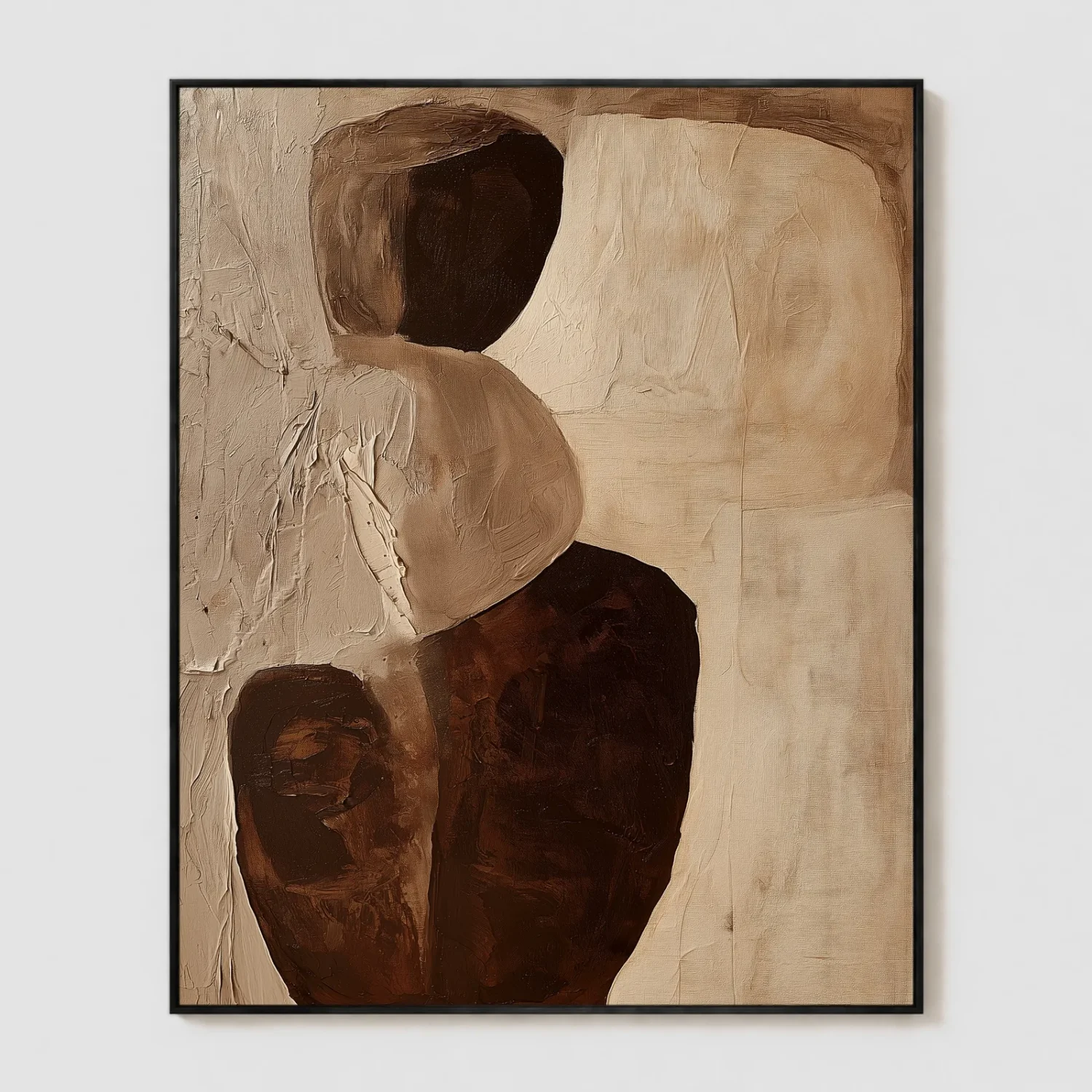 open-ground-beige-abstract-painting-open-ground-beige-abstract-painting-T-4x5-black-frame-wall P084 | Open Ground – Beige Abstract Painting