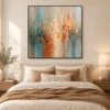 pale-current-blue-orange-abstract-wall-art-display-02 S043 | Pale Current – Blue Orange Abstract Wall Art