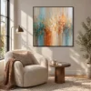 pale-current-blue-orange-abstract-wall-art-display-04 S043 | Pale Current – Blue Orange Abstract Wall Art