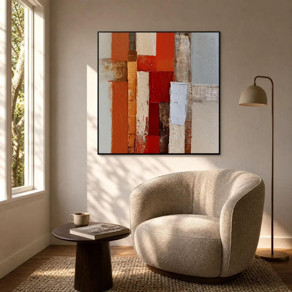 S053 | Patina Crossings – Rustic Red Abstract Wall Art