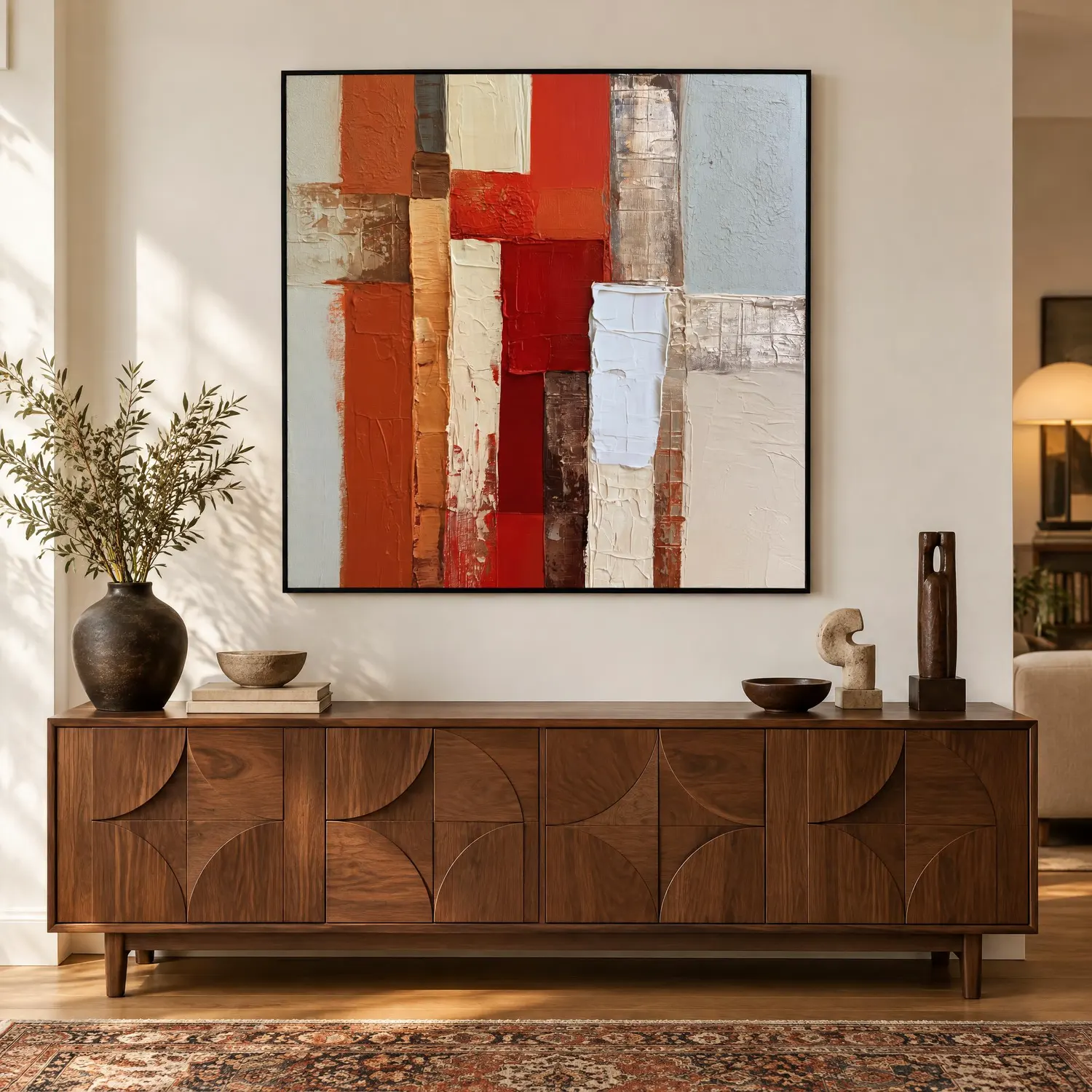 patina-crossings-rustic-red-abstract-wall-art-display-02 S053 | Patina Crossings – Rustic Red Abstract Wall Art