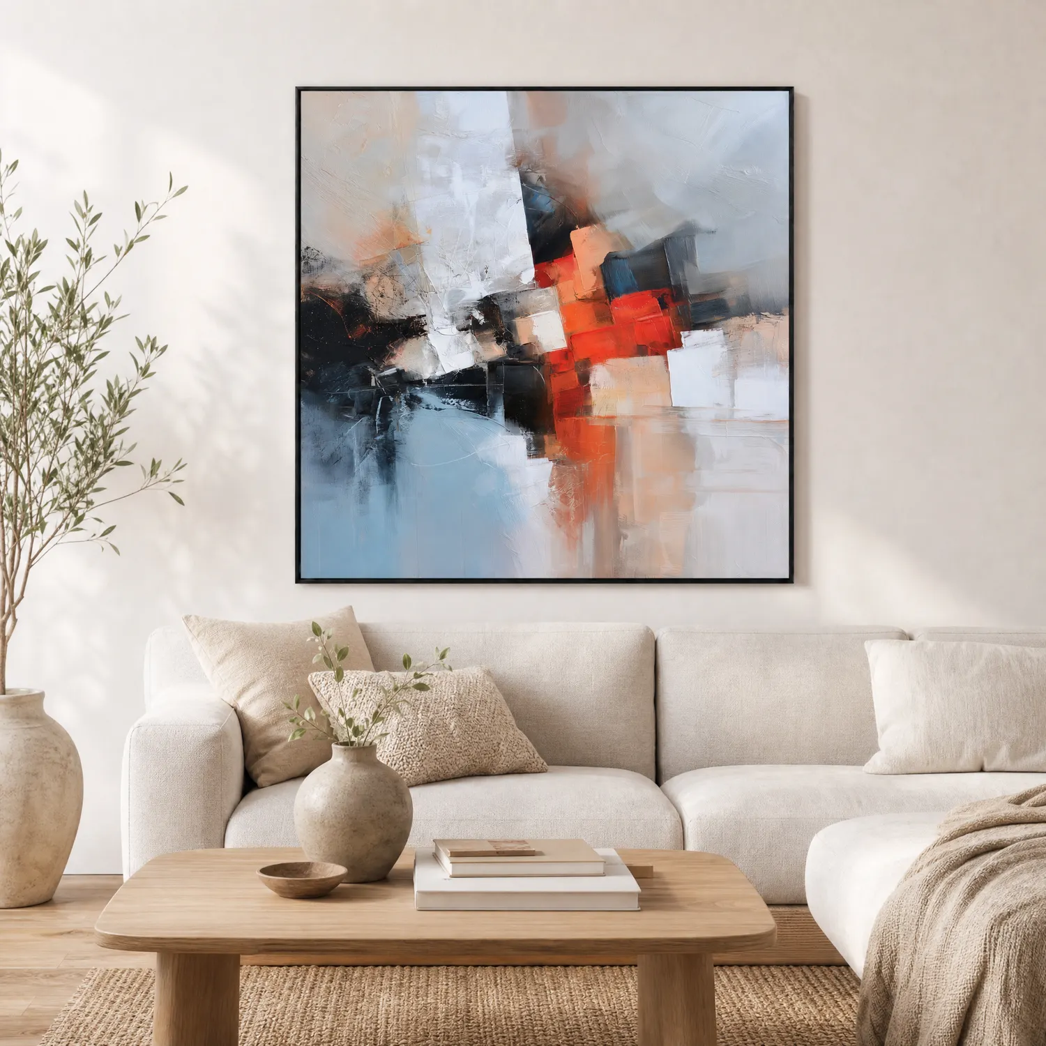 S039 | Red Core – Red Black Abstract Wall Art
