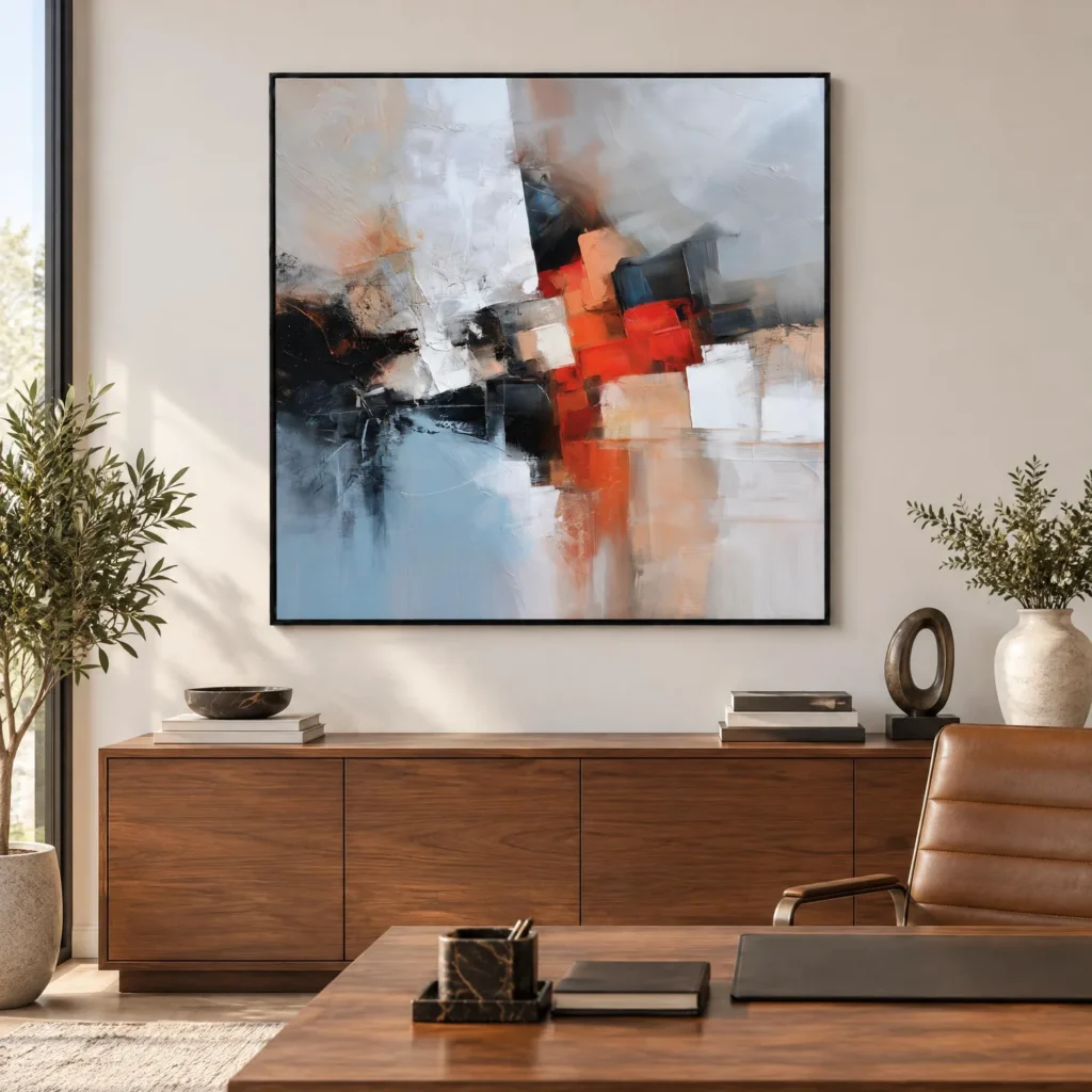 S039 | Red Core – Red Black Abstract Wall Art