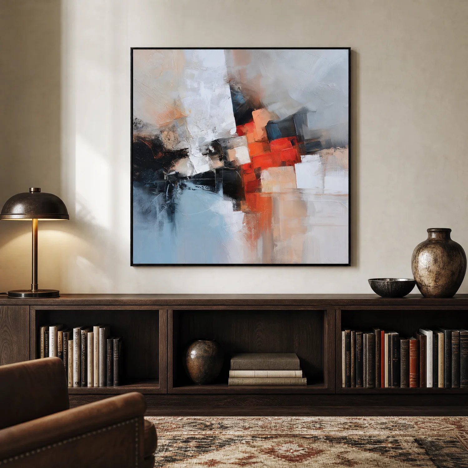 S039 | Red Core – Red Black Abstract Wall Art