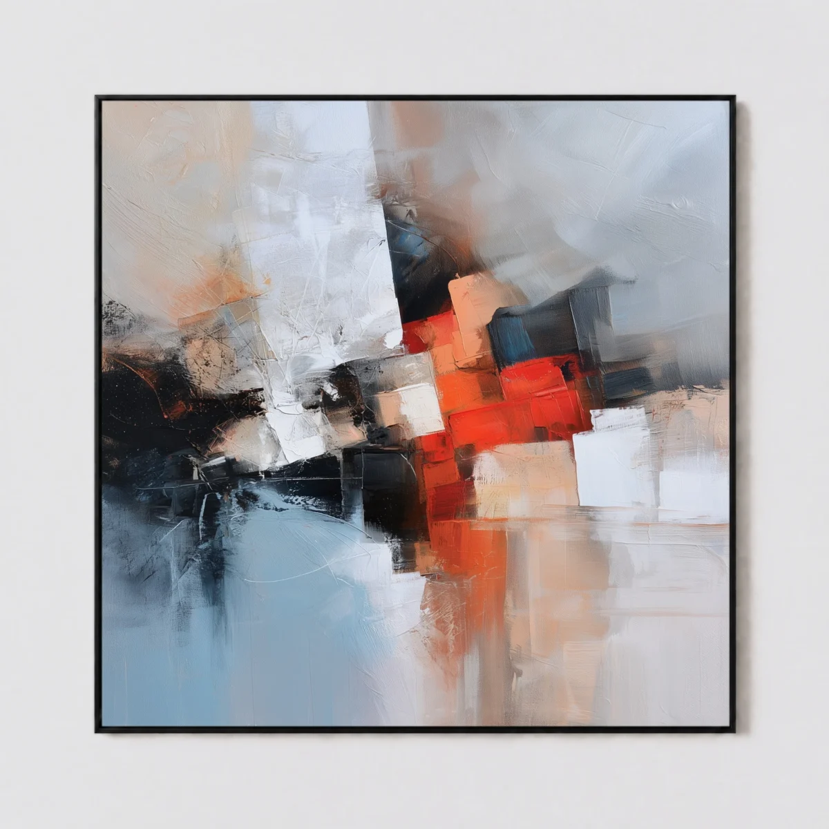 S039 | Red Core – Red Black Abstract Wall Art