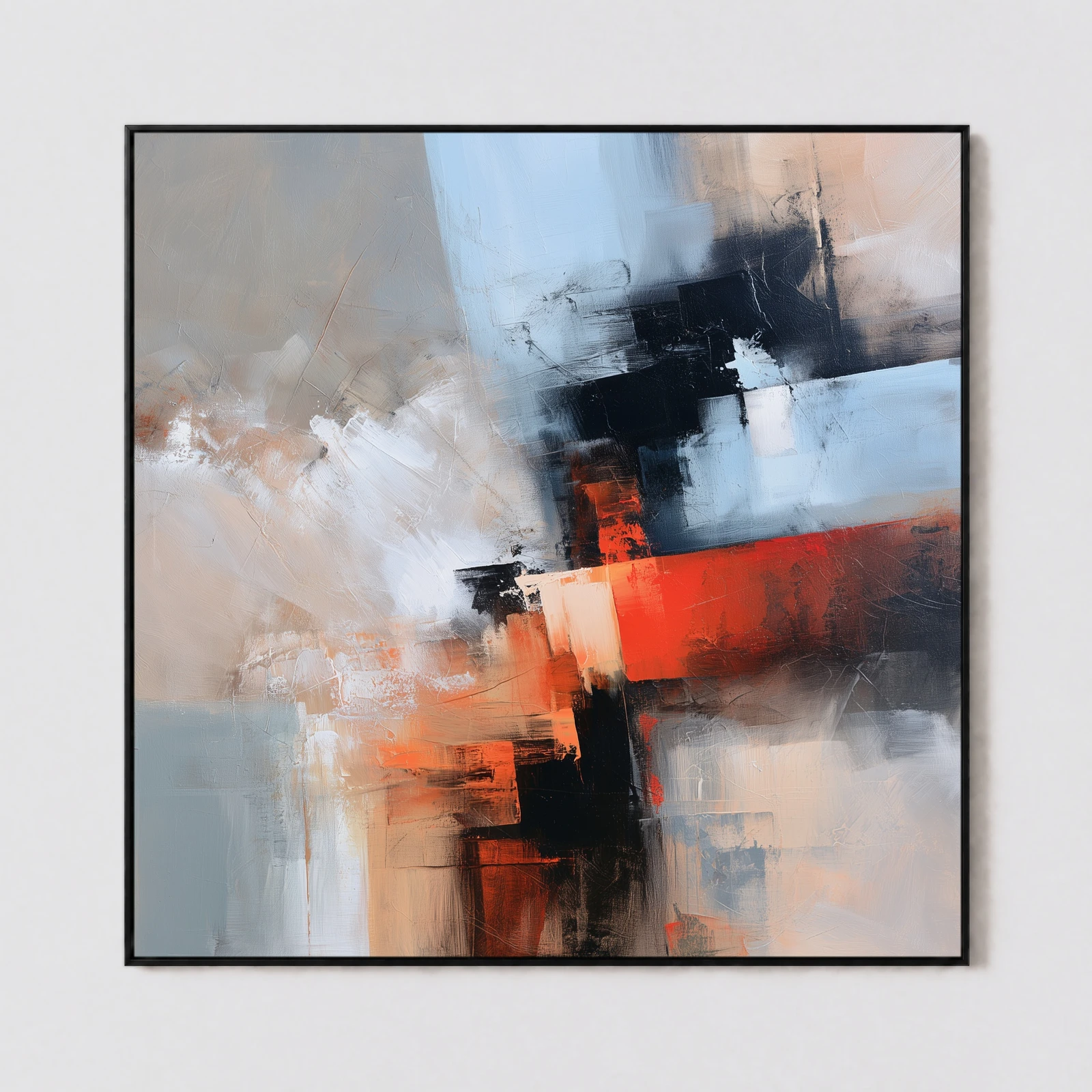 S033 | Red Crossing – Red Abstract Wall Art