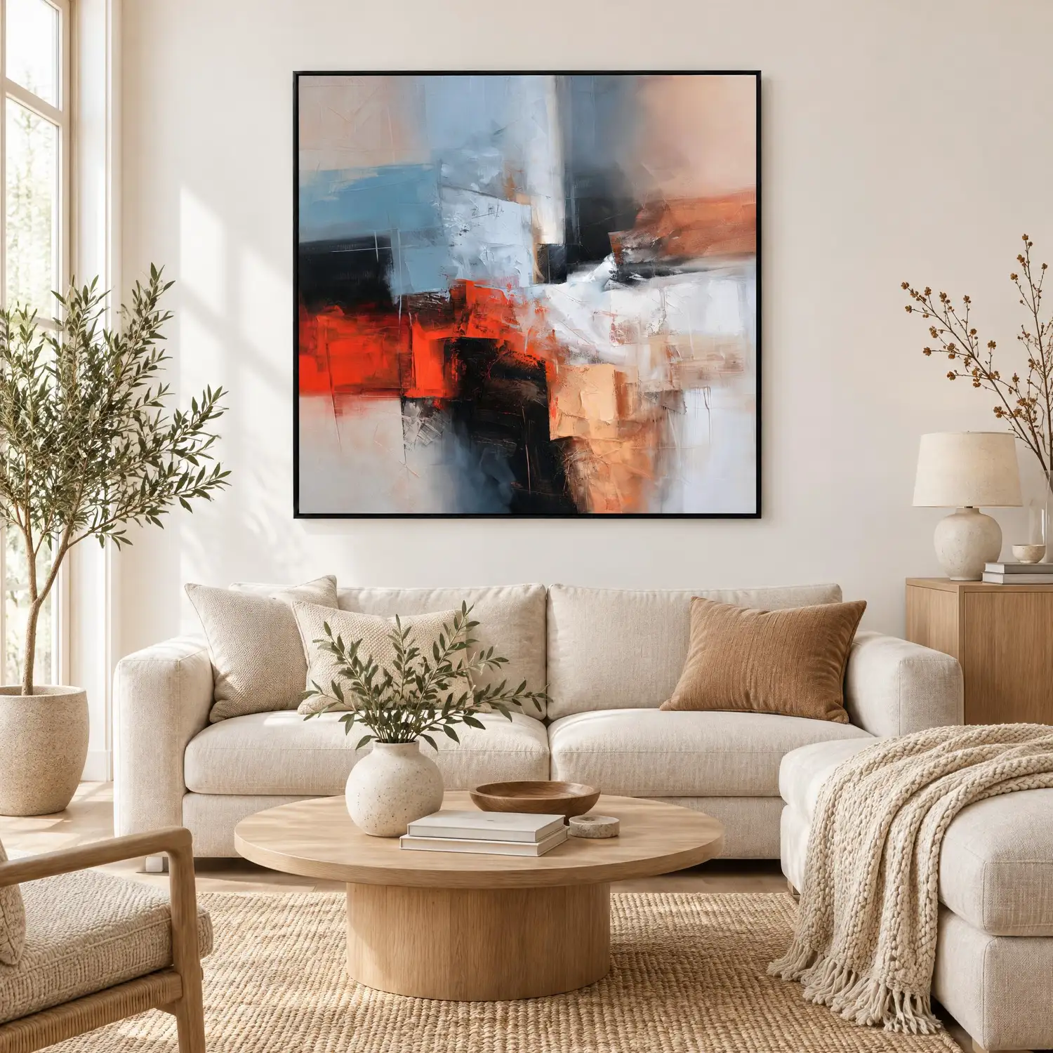 red-interval-red-abstract-painting-display-01 S034 | Red Interval – Red Abstract Painting