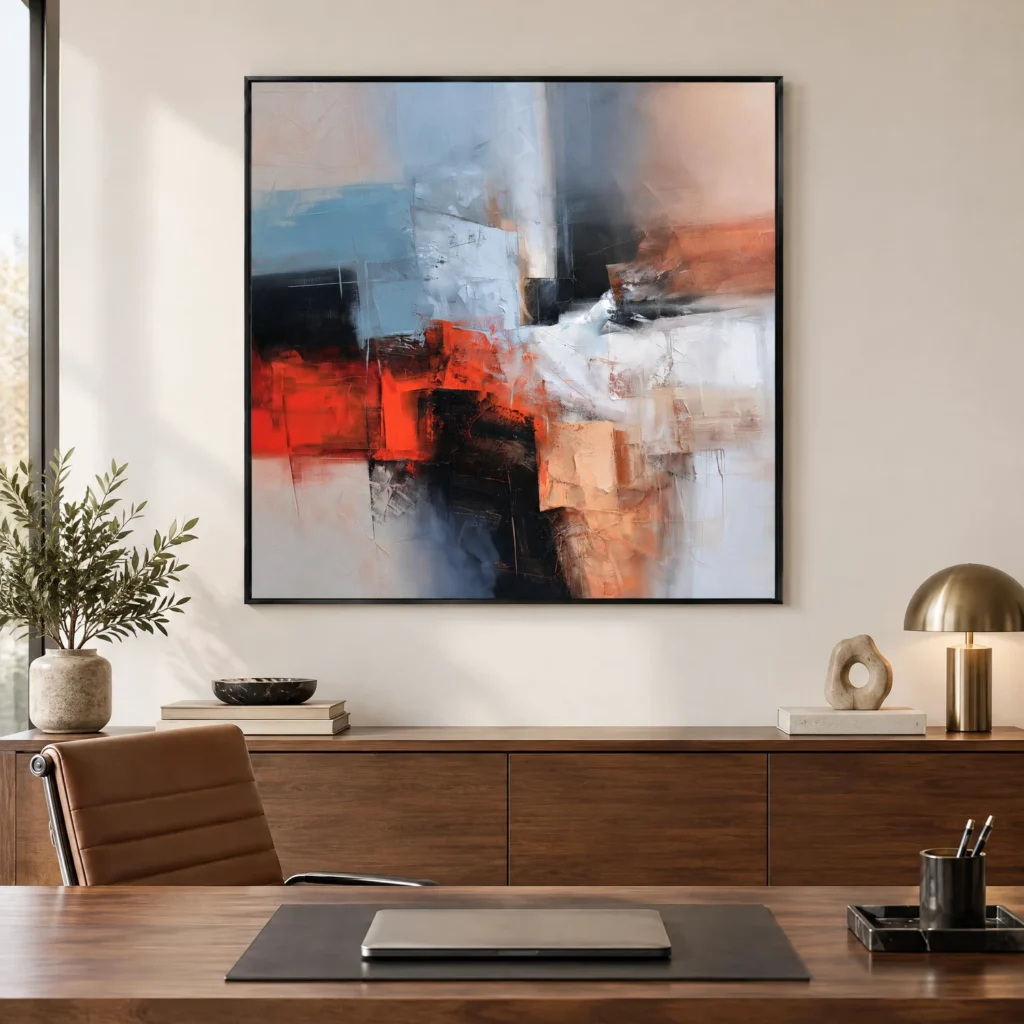 S034 | Red Interval – Red Abstract Painting