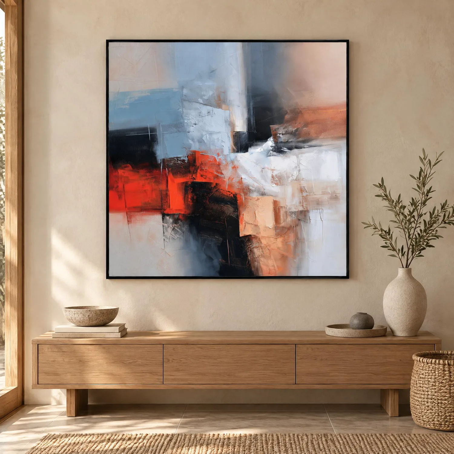 red-interval-red-abstract-painting-display-03 S034 | Red Interval – Red Abstract Painting