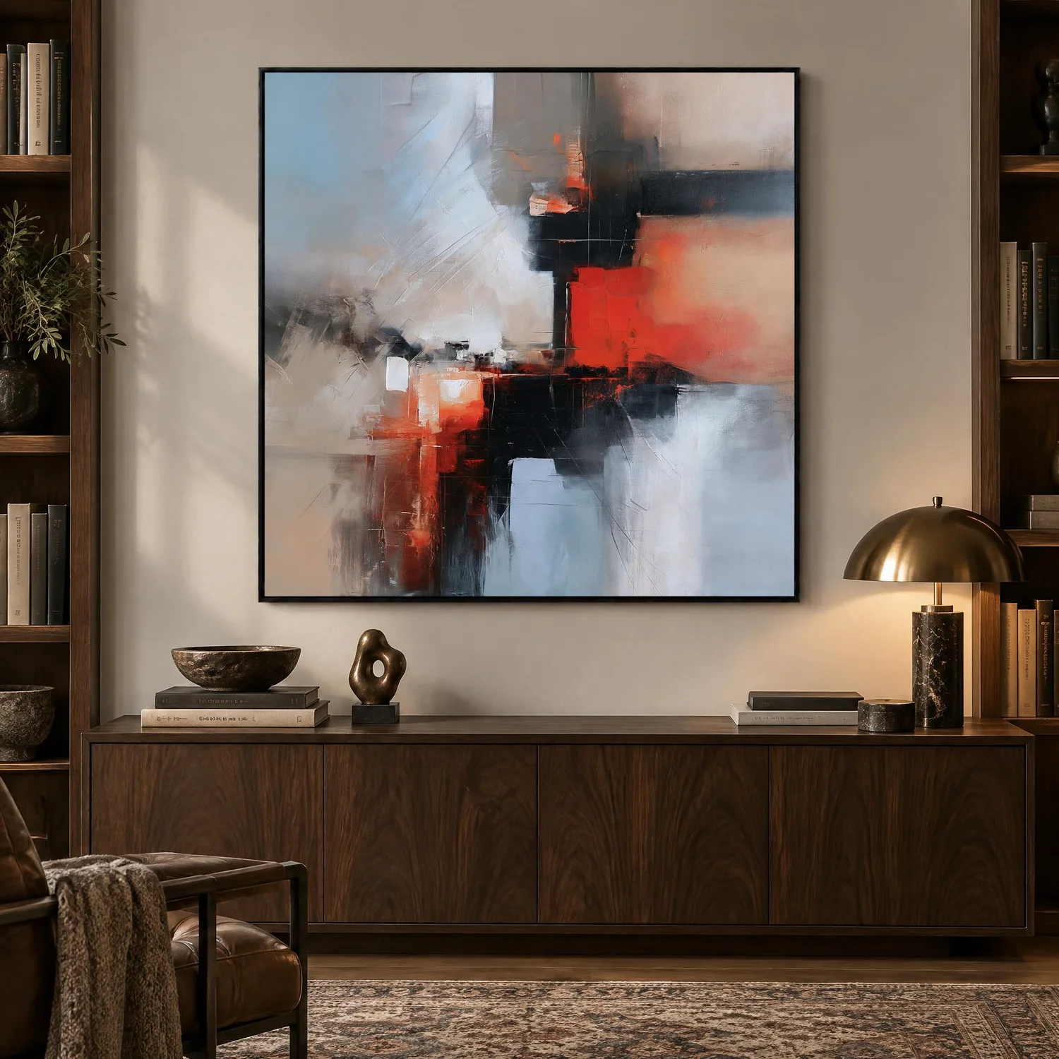 red-junction-geometric-abstract-wall-art-display-04 S036 | Red Junction – Geometric Abstract Wall Art