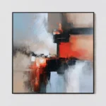 S036 | Red Junction – Geometric Abstract Wall Art