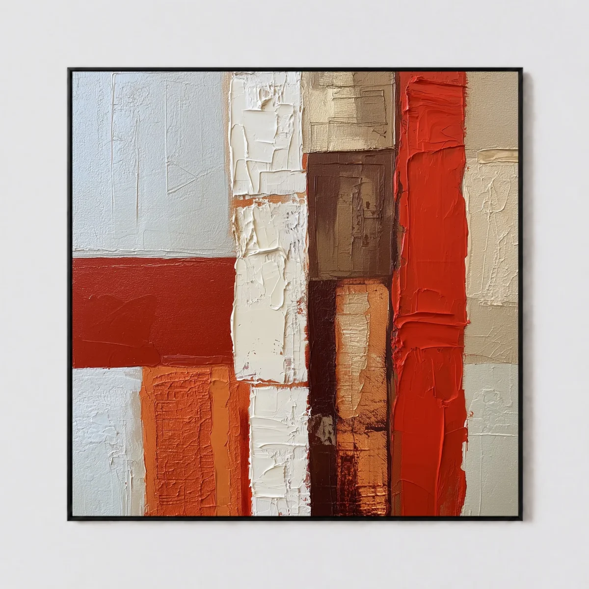 S050 | Red Threshold – Textured Abstract Art