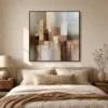 rust-across-gray-geometric-abstract-wall-art-display-02 S066 | Rust Across Gray – Geometric Abstract Wall Art