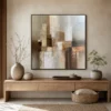 rust-across-gray-geometric-abstract-wall-art-display-03 S066 | Rust Across Gray – Geometric Abstract Wall Art