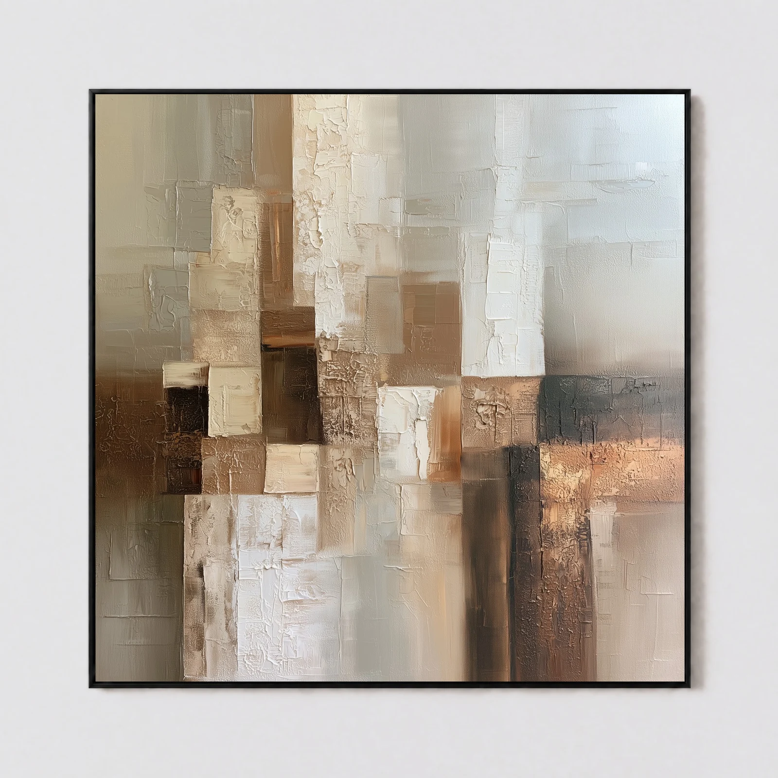 S066 | Rust Across Gray – Geometric Abstract Wall Art