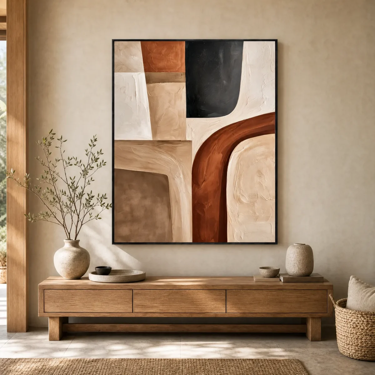 P091 | Rust Around Ivory – Terracotta Wall Art