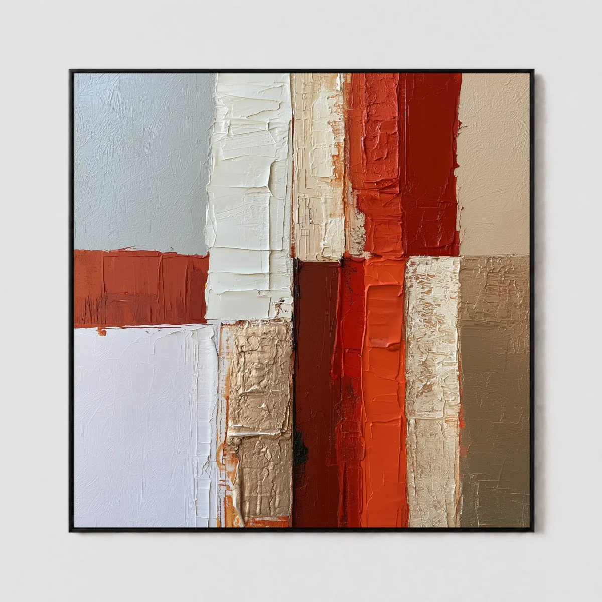 S049 | Rust Axis – Red Abstract Wall Art