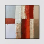 S049 | Rust Axis – Red Abstract Wall Art