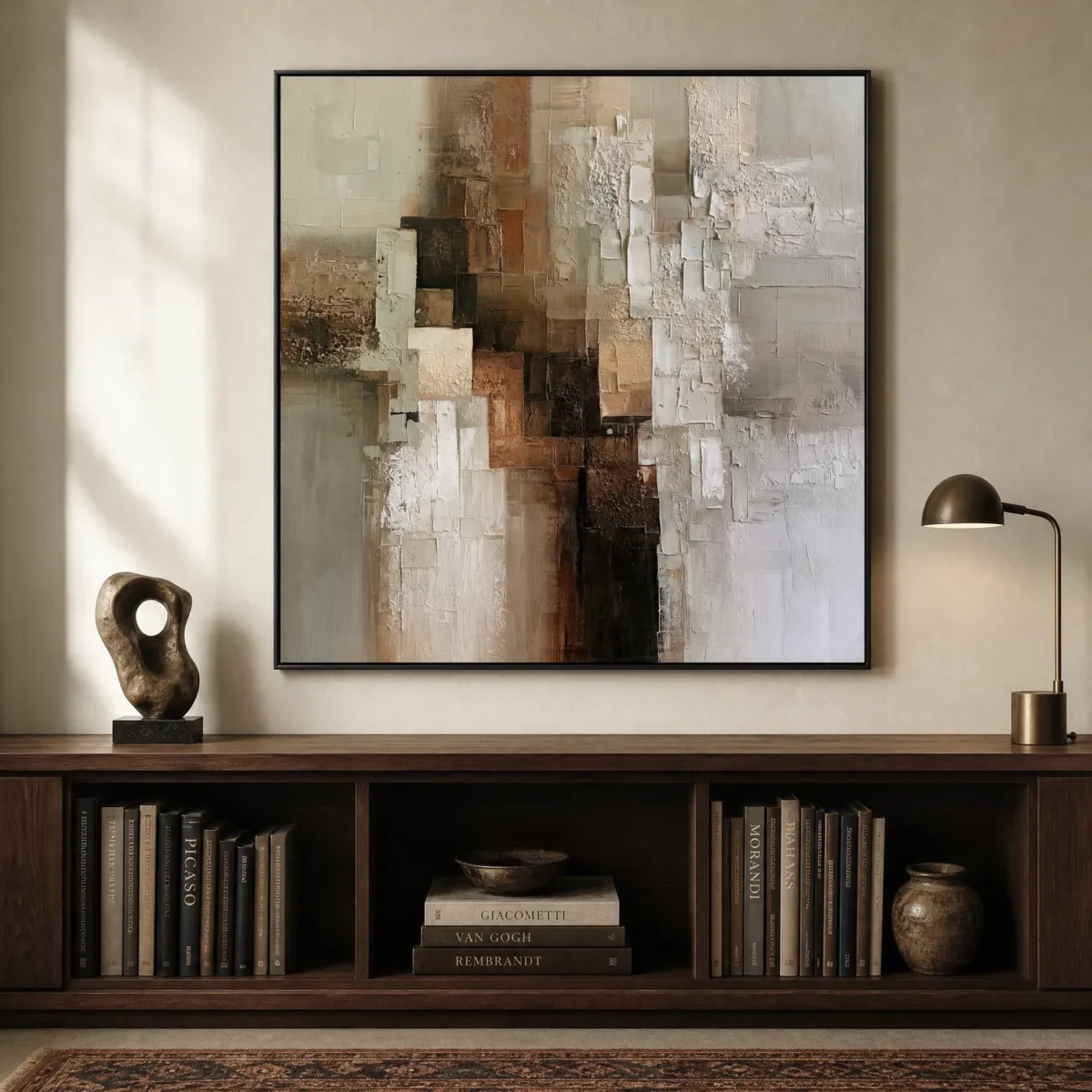 S067 | Rust Spine – Brown Abstract Wall Art
