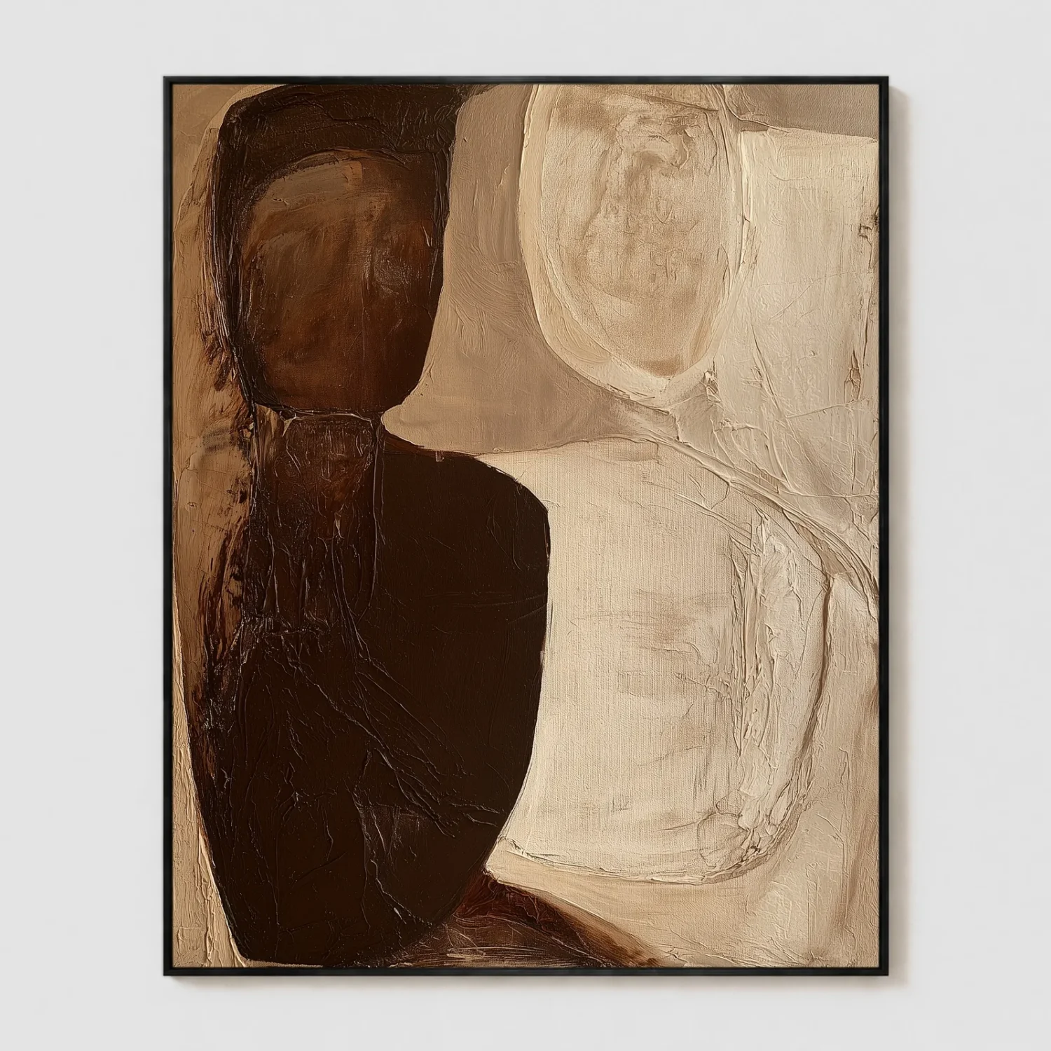 side-by-side-abstract-figurative-painting-side-by-side-abstract-figurative-painting-T-4x5-black-frame-wall P086 | Side by Side – Abstract Figurative Painting