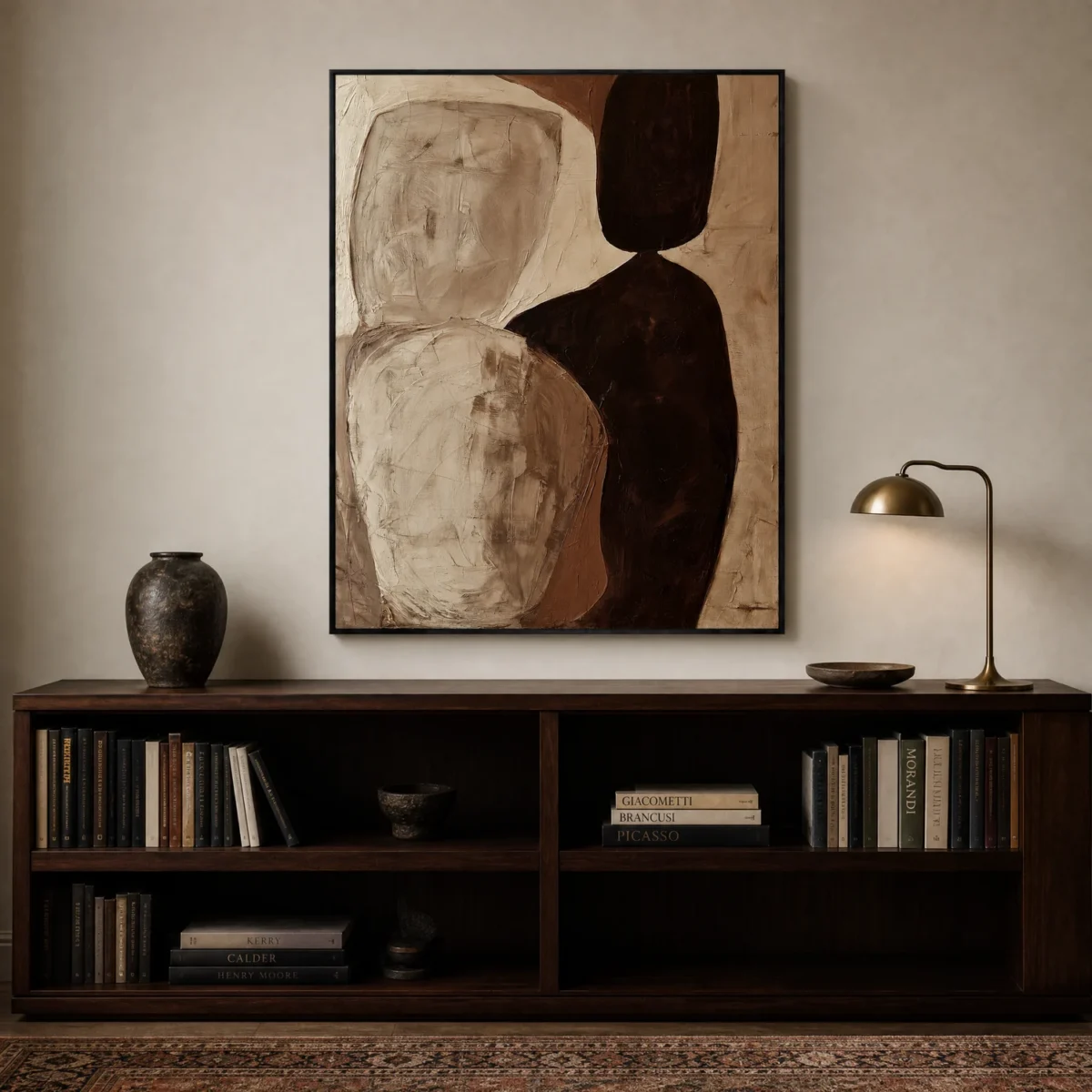 P083 | The Meeting Point – Neutral Abstract Wall Art
