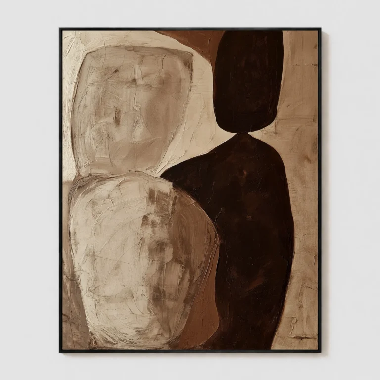 P083 | The Meeting Point – Neutral Abstract Wall Art