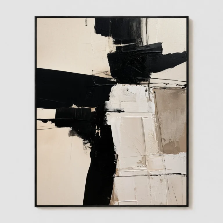 P113 | The White Stack – Geometric Abstract Painting