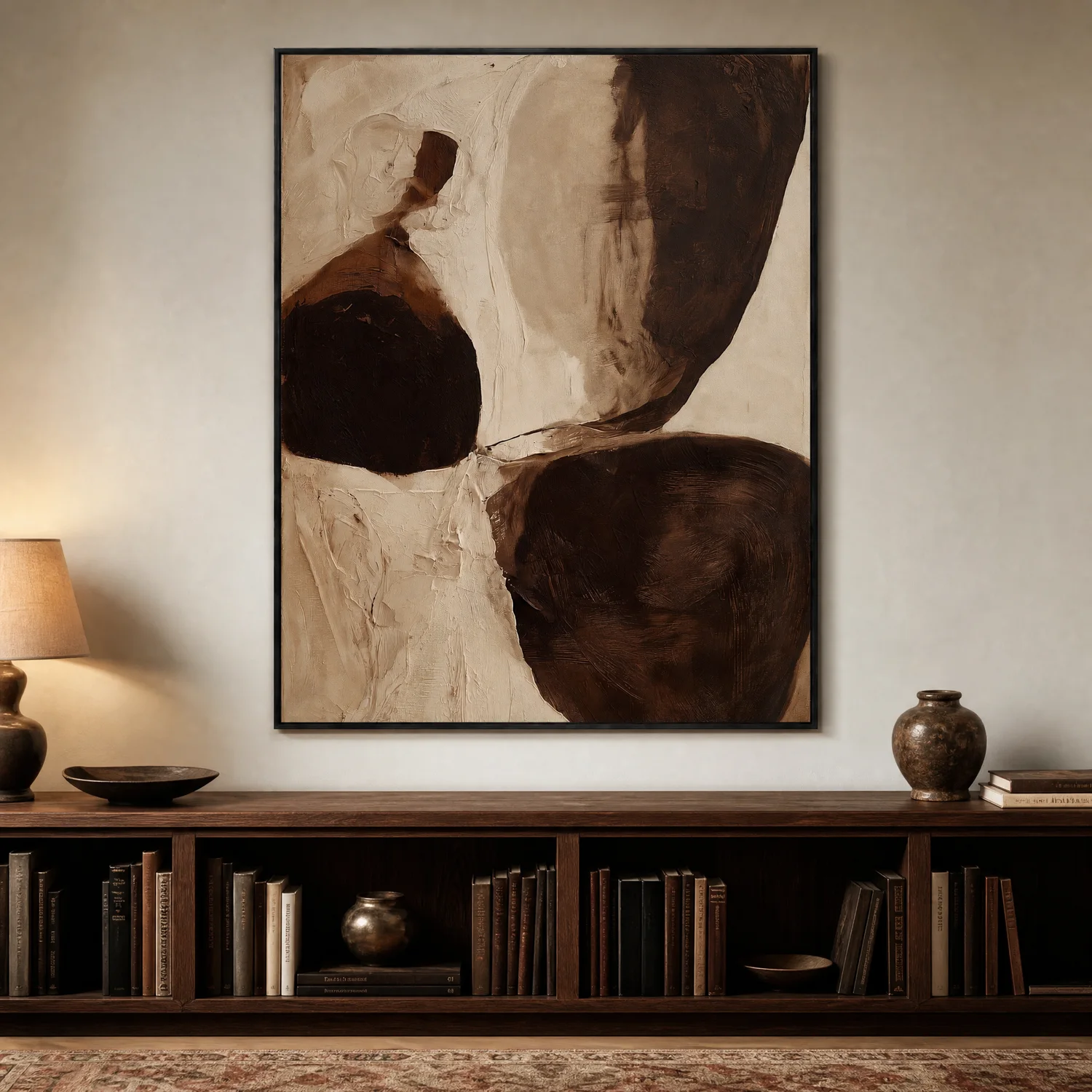 three-forms-brown-abstract-wall-art-display-03 P087 | Three Forms – Brown Abstract Wall Art