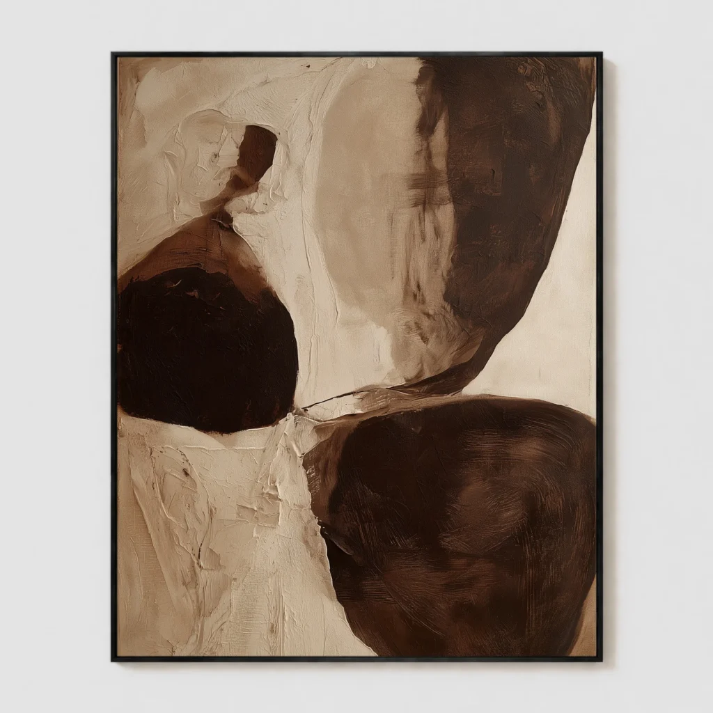 P087 | Three Forms – Brown Abstract Wall Art
