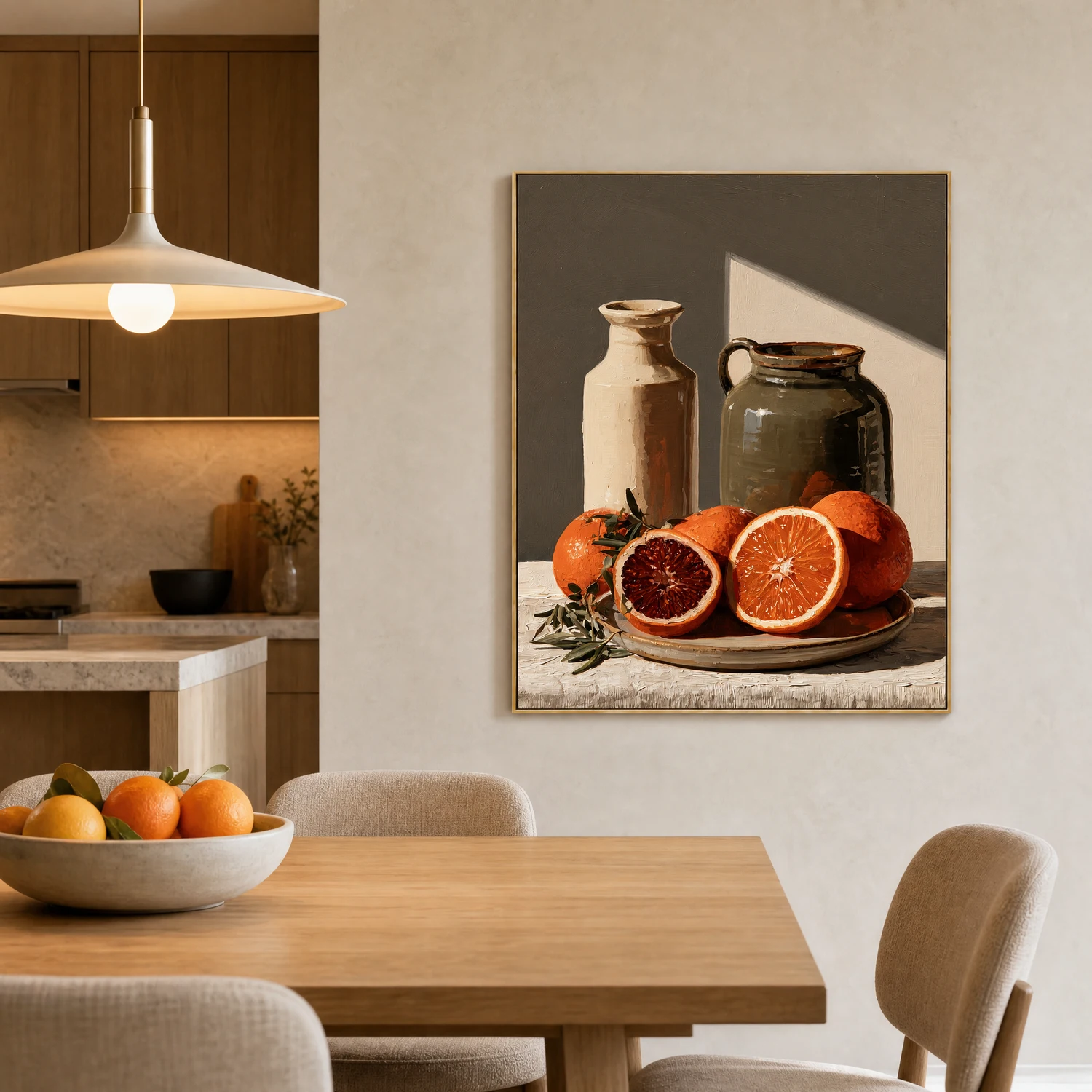 two-halves-orange-still-life-painting-display-02 P098 | Two Halves – Orange Still Life Painting