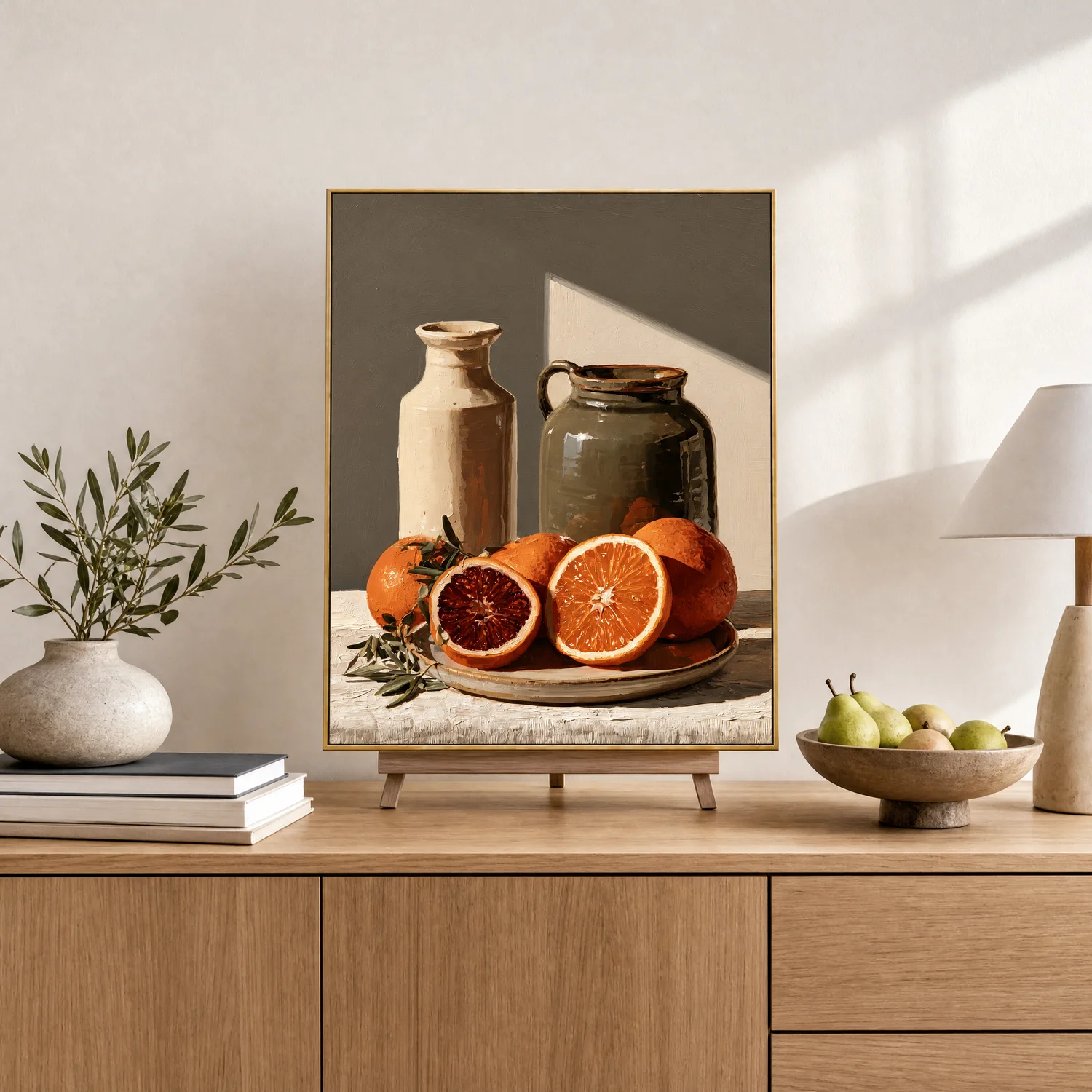 two-halves-orange-still-life-painting-display-04 P098 | Two Halves – Orange Still Life Painting