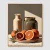 two-halves-orange-still-life-painting-two-halves-orange-still-life-painting-T-4x5-gold-frame-wall P098 | Two Halves – Orange Still Life Painting