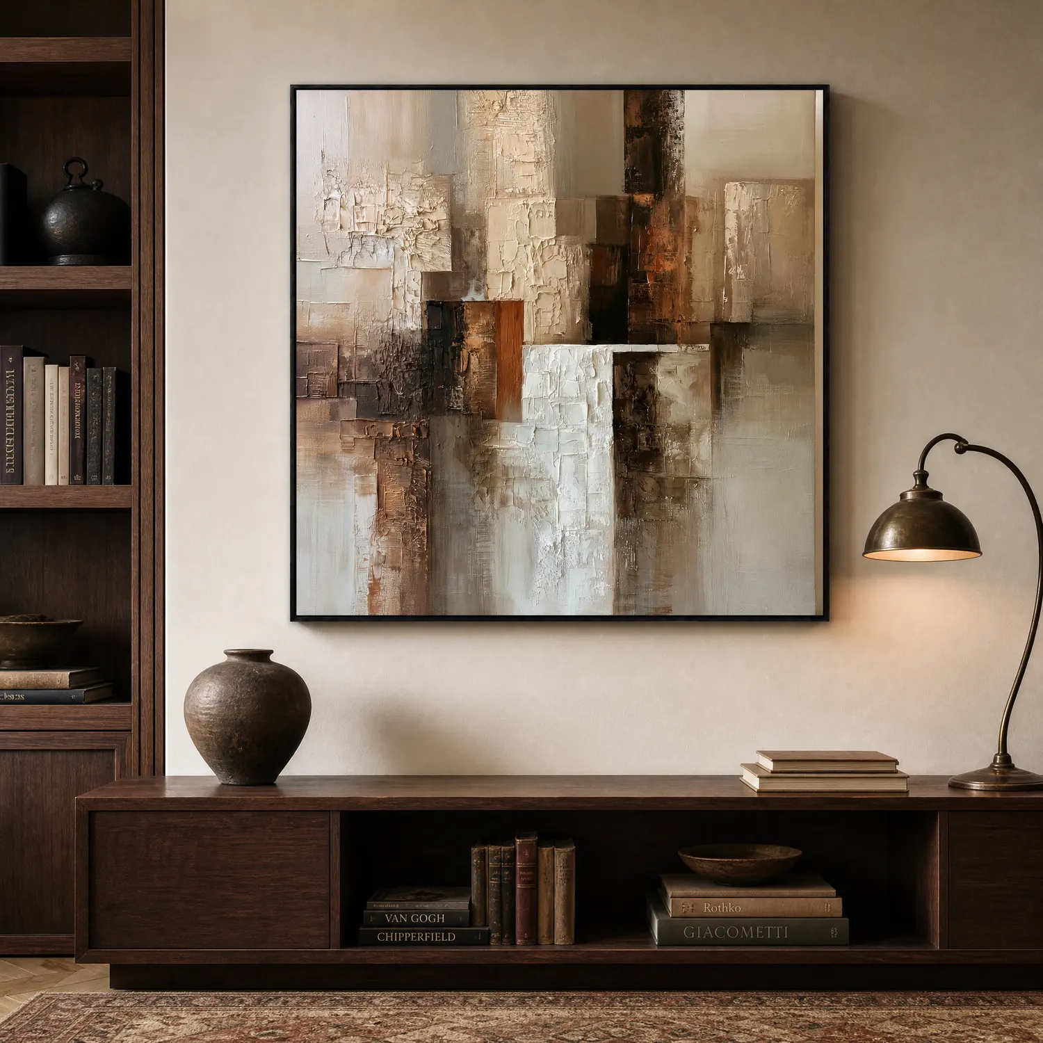 umber-column-brown-abstract-wall-art-display-02 S064 | Umber Column – Brown Abstract Wall Art