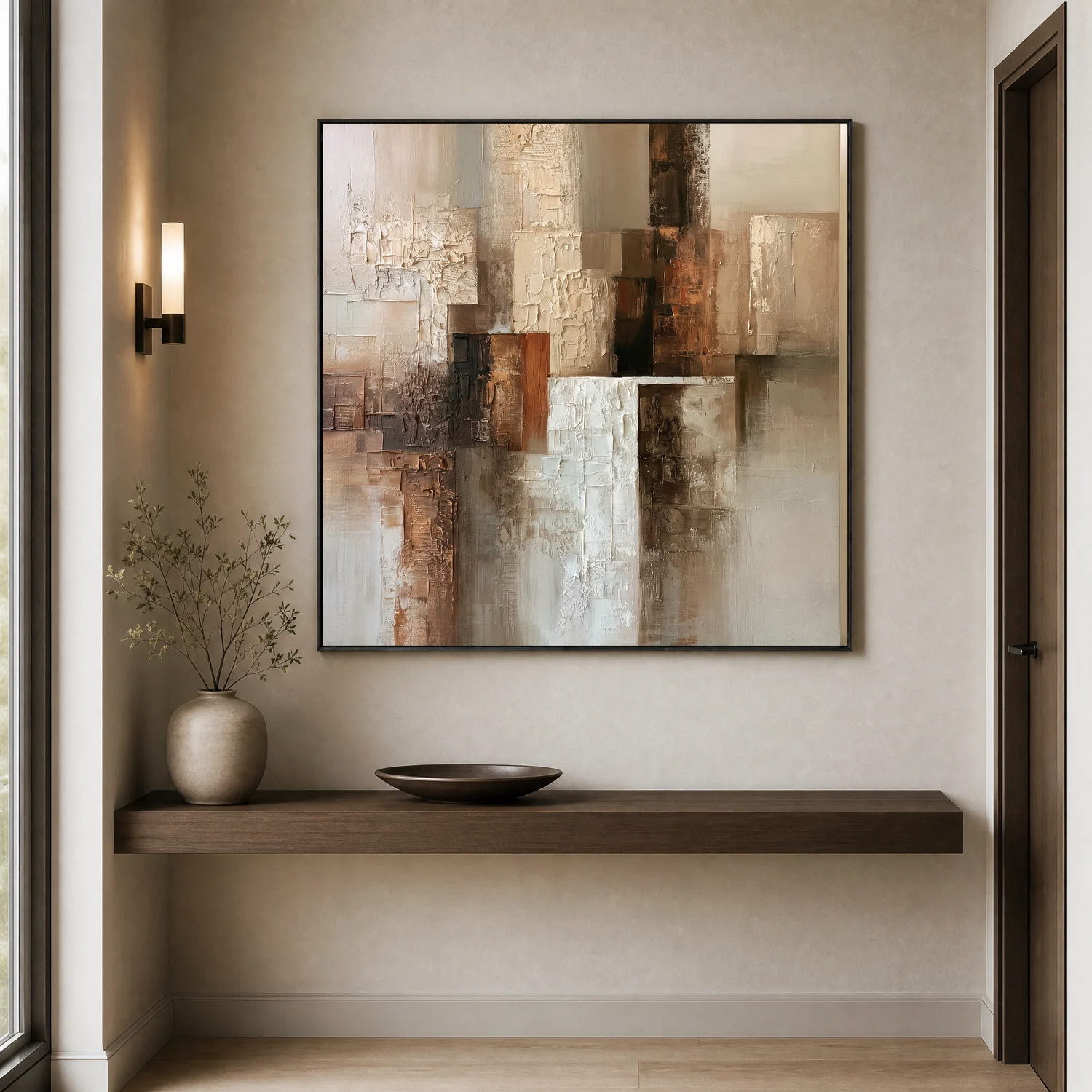umber-column-brown-abstract-wall-art-display-04 S064 | Umber Column – Brown Abstract Wall Art