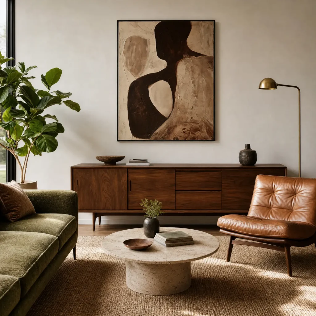 P085 | Umber Loop – Textured Abstract Wall Art