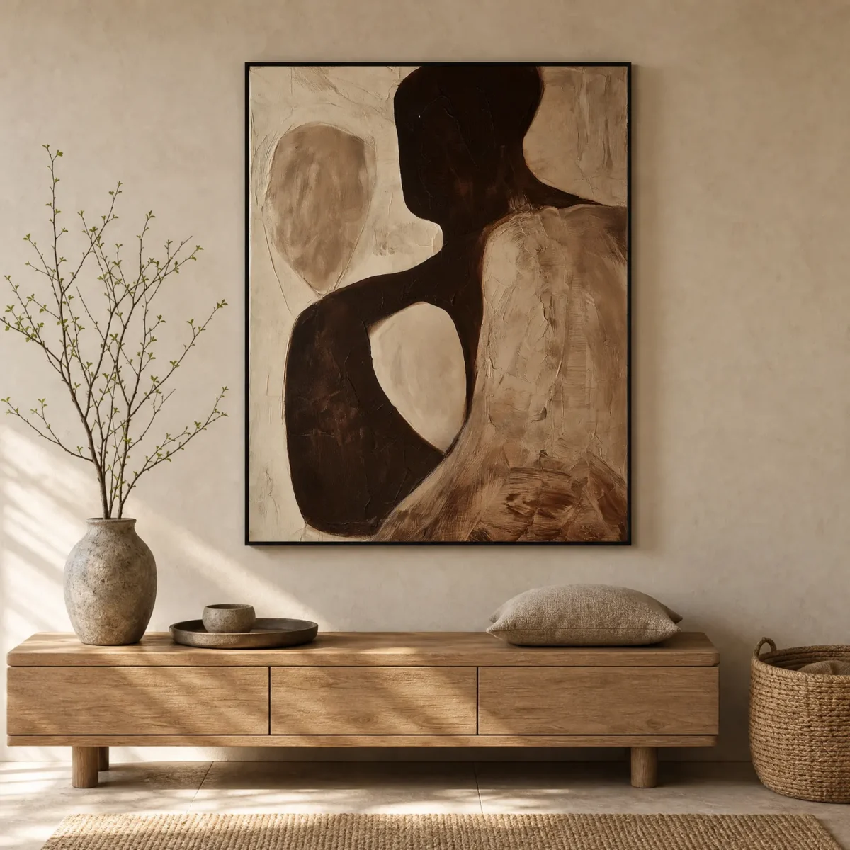 P085 | Umber Loop – Textured Abstract Wall Art