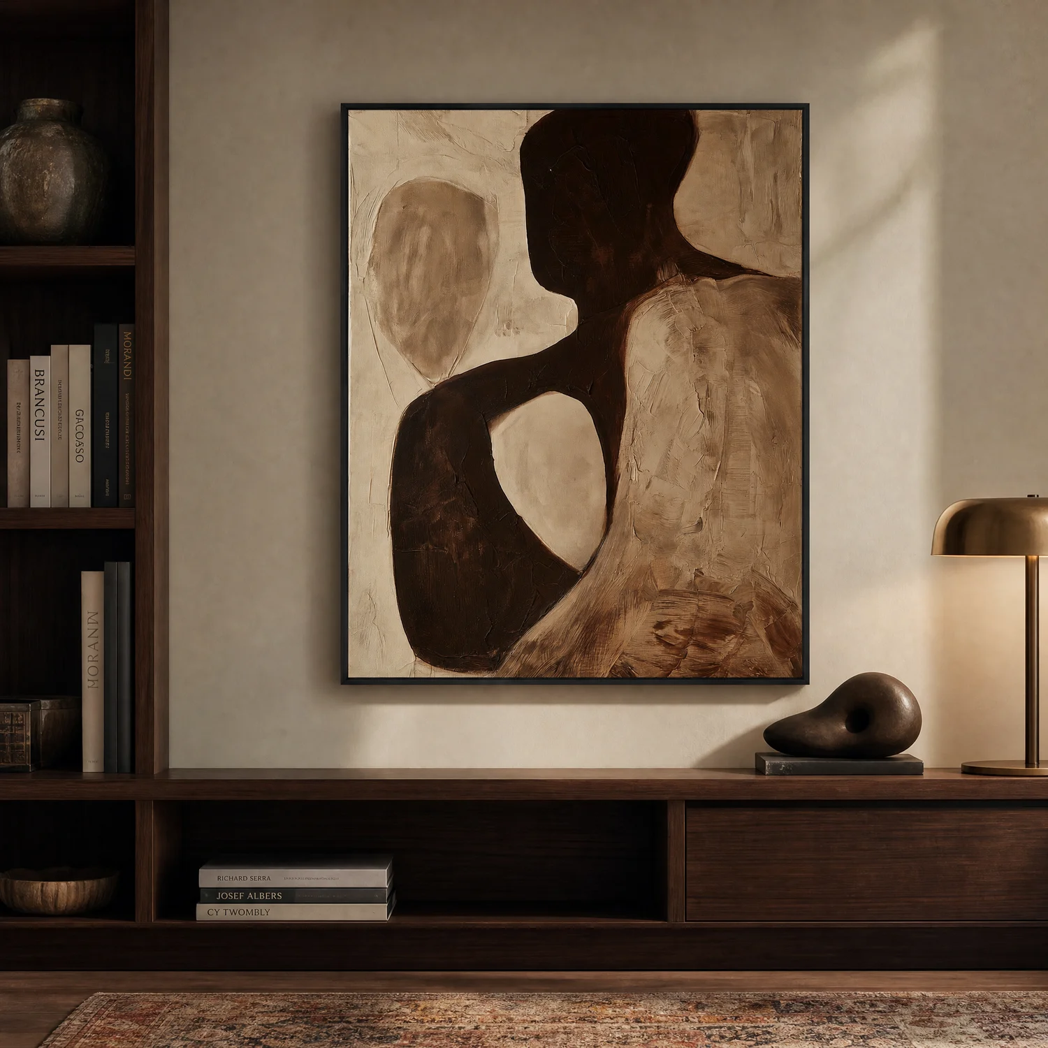 umber-loop-textured-abstract-wall-art-display-03 P085 | Umber Loop – Textured Abstract Wall Art