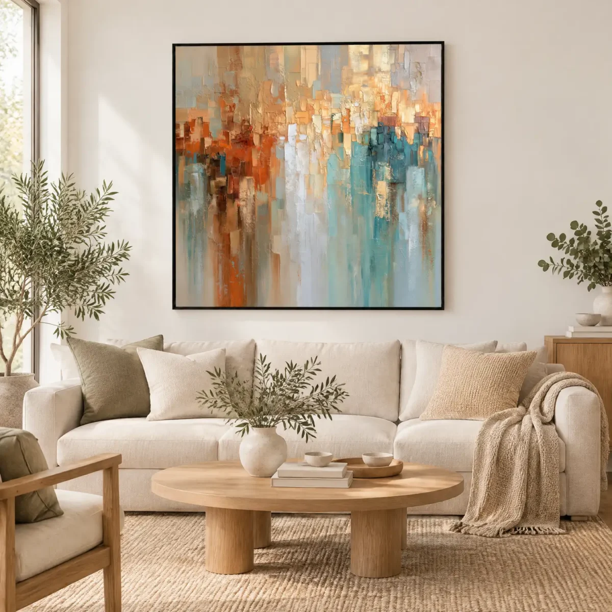 S044 | Warm Divide – Warm Abstract Wall Art
