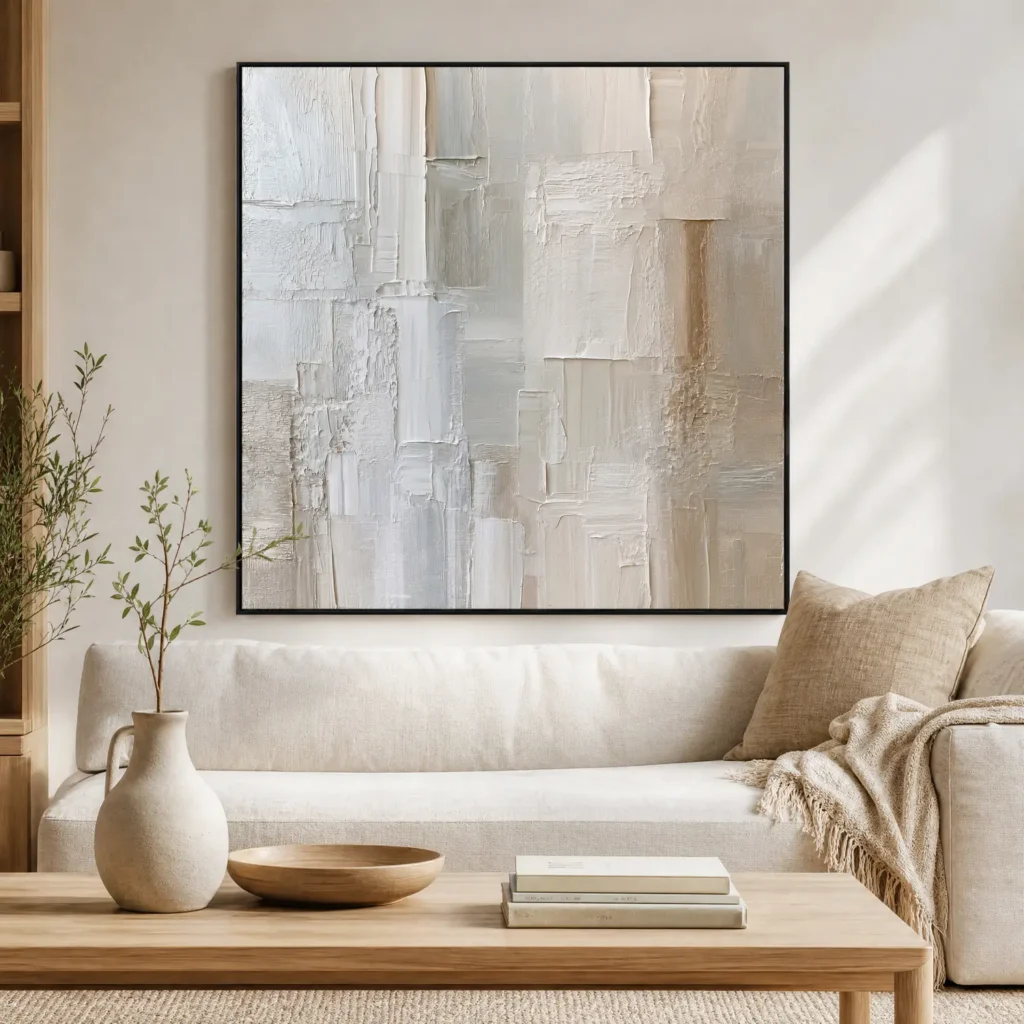 S069 | Warm Recess – Neutral Abstract Wall Art