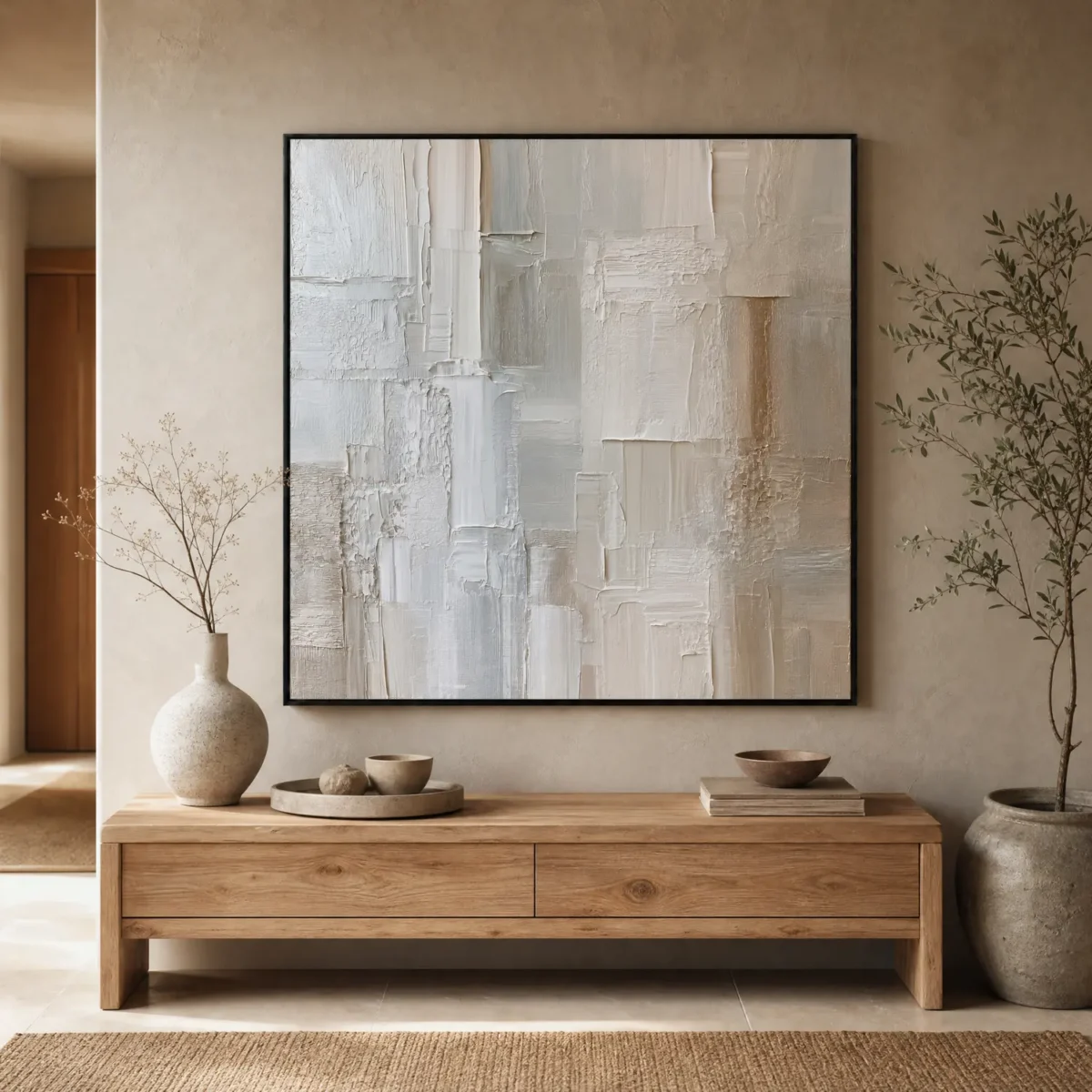 S069 | Warm Recess – Neutral Abstract Wall Art