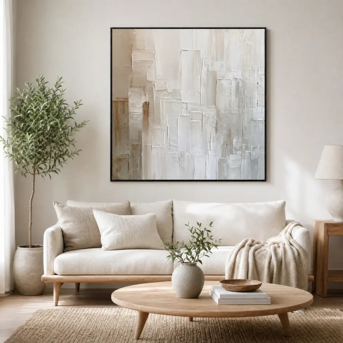 S074 | White Interval – Textured Abstract Wall Art