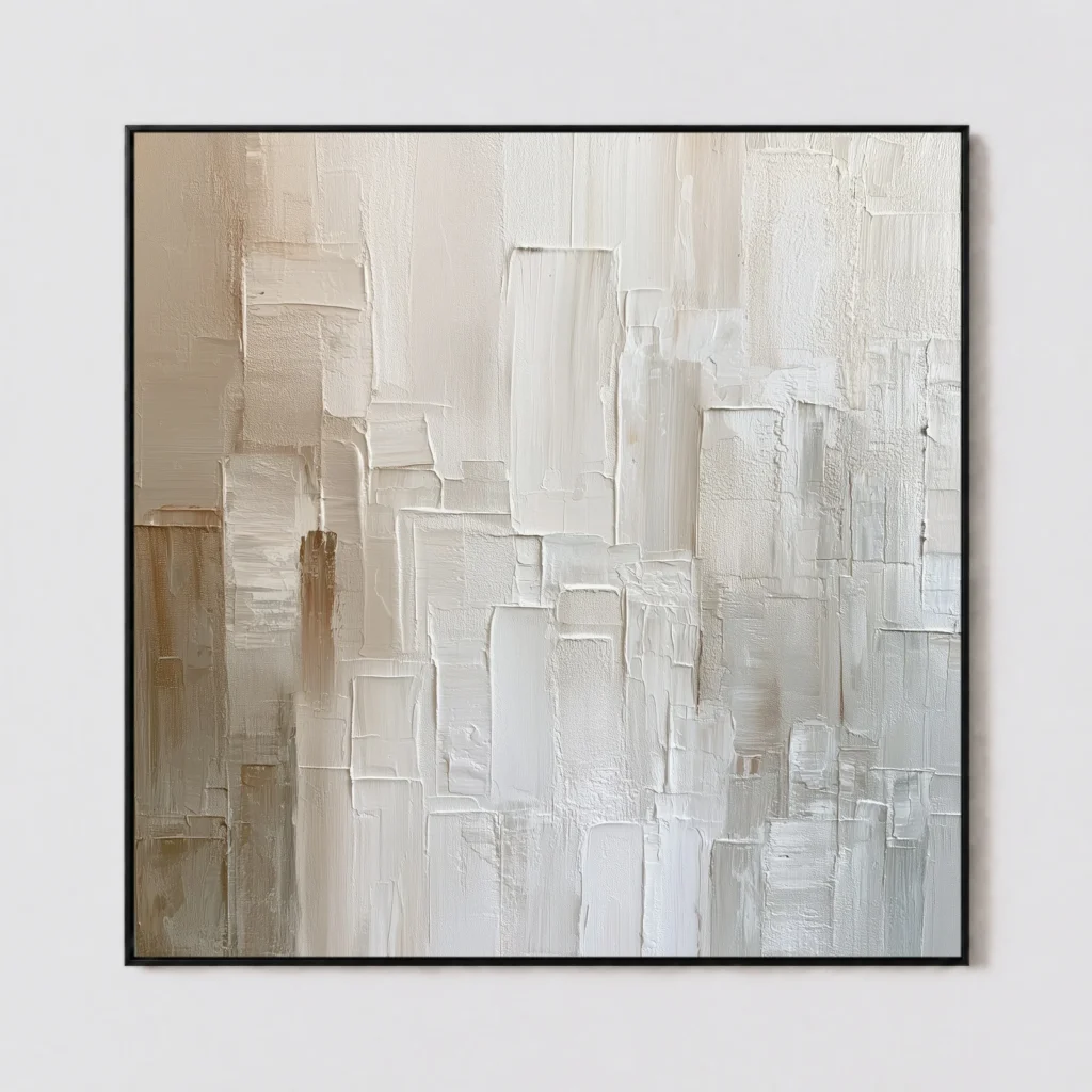 S074 | White Interval – Textured Abstract Wall Art