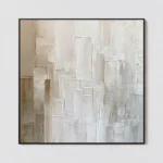 S074 | White Interval – Textured Abstract Wall Art